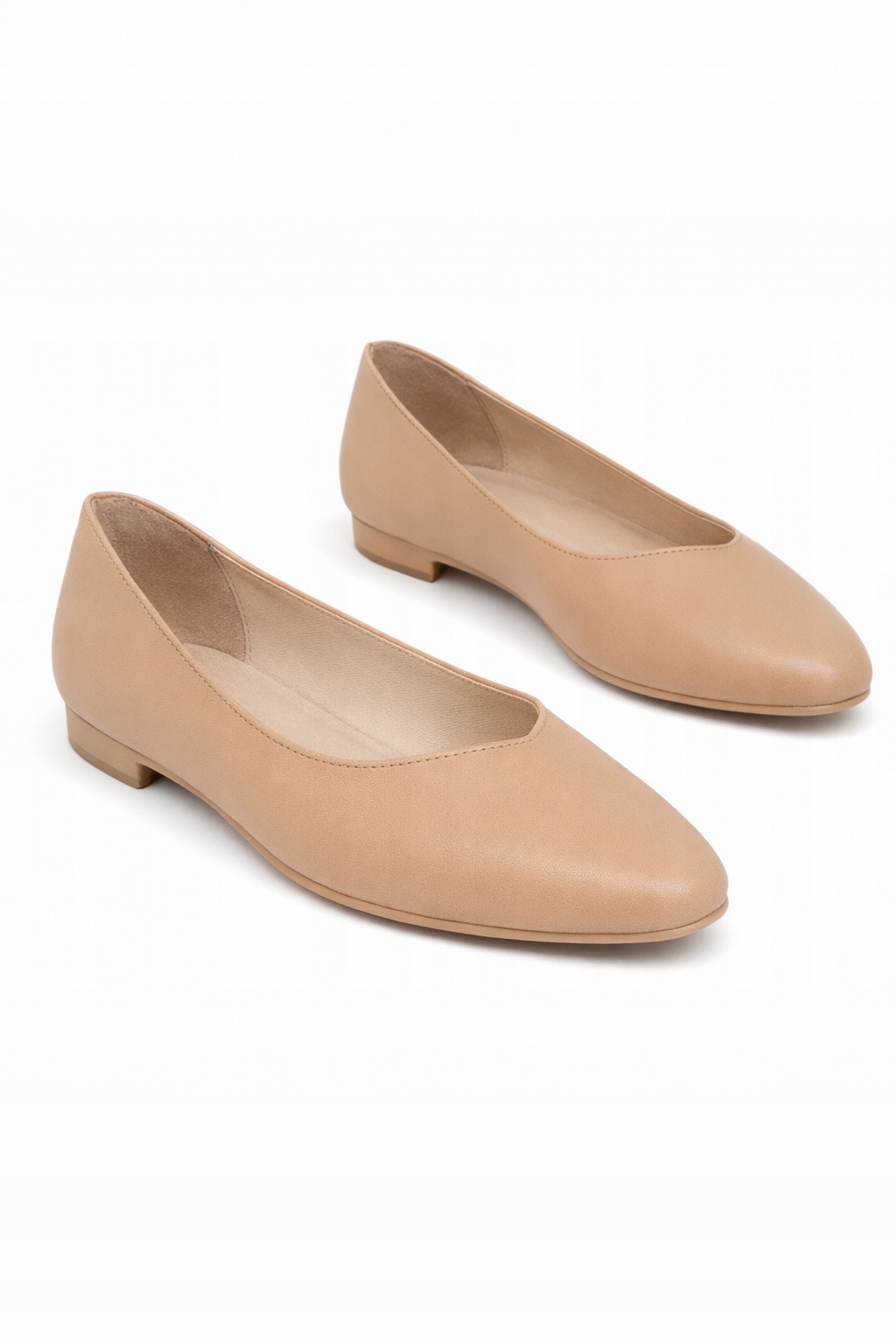 Baleríny Z Přírodní Kůže, Béžové, Nazouvací, 40 1I1D