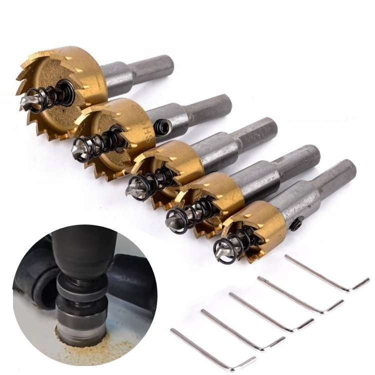 OTWORNICE WIDIOWE HHS DO METALU STALI 5szt 16-30mm