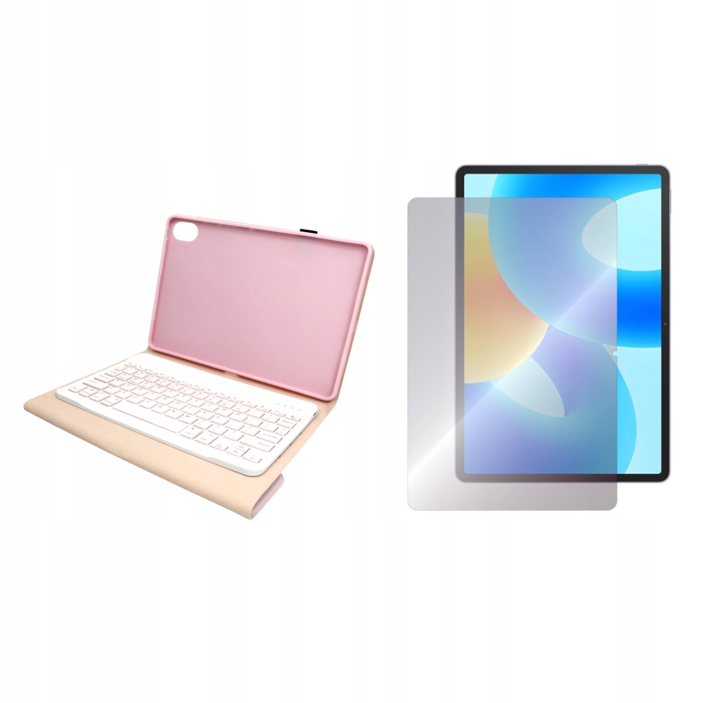 Etui z klawiaturą bluetooth do Huawei MatePad 11.5 S 2024 różowe i Szkło