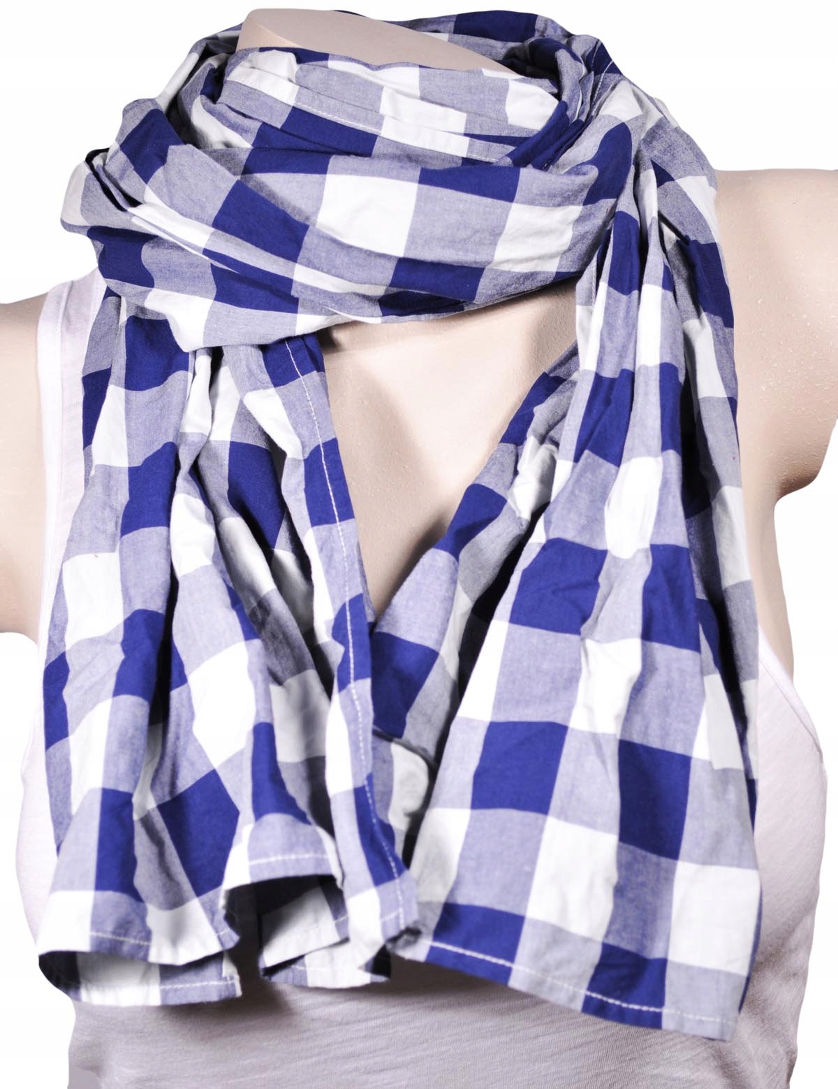 

Lee szal Apaszka szalik blue and white check Scarf