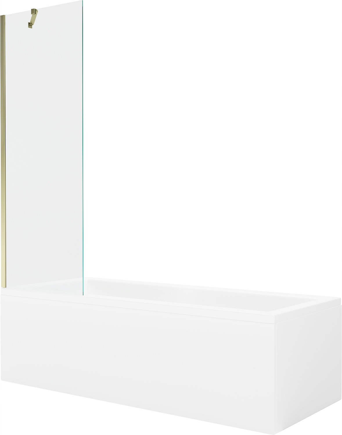 Mexen Cubik Obdélníková Vana 170x70 cm, se Zástěnou, Zlatý/Průhledný