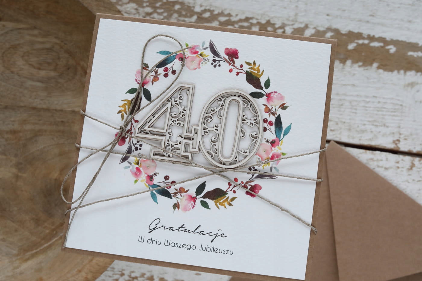 Rustikální přání k 40. výročí svatby čtyřicáté výročí sl