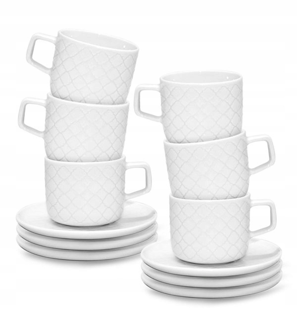 

Lubiana Marrakesz Biały 6x Filiżanka 250 ML Spodek