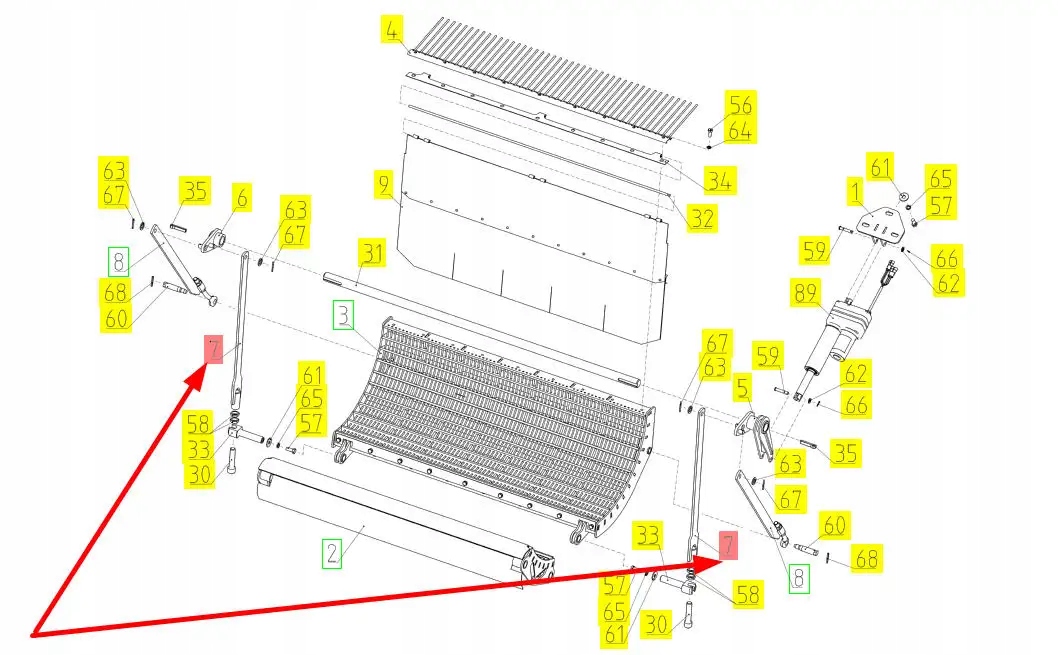 102594984 Mocowanie klepiska Producent części Rostselmash
