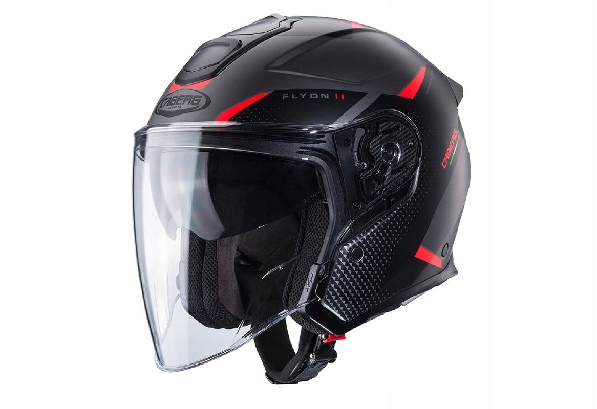 Caberg Otvorená Prilba Jet Otvorená Flyon II Boss Farba Čierna/šedá/červená M