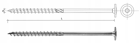 Vrut Do Dřeva S Přírubou Na Torx Pozinkovaný 6*120 MM T30 100 Ks