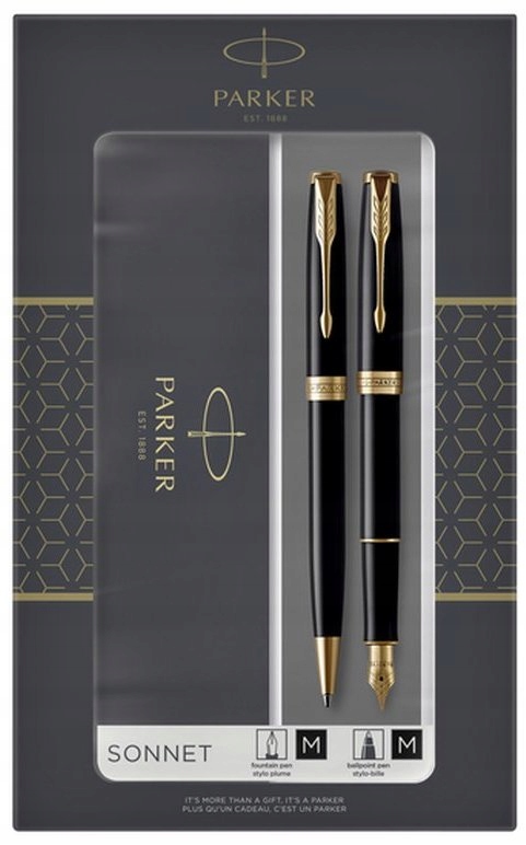 Komplet 2019 Sonnet czarny Gt pióro wieczne dł