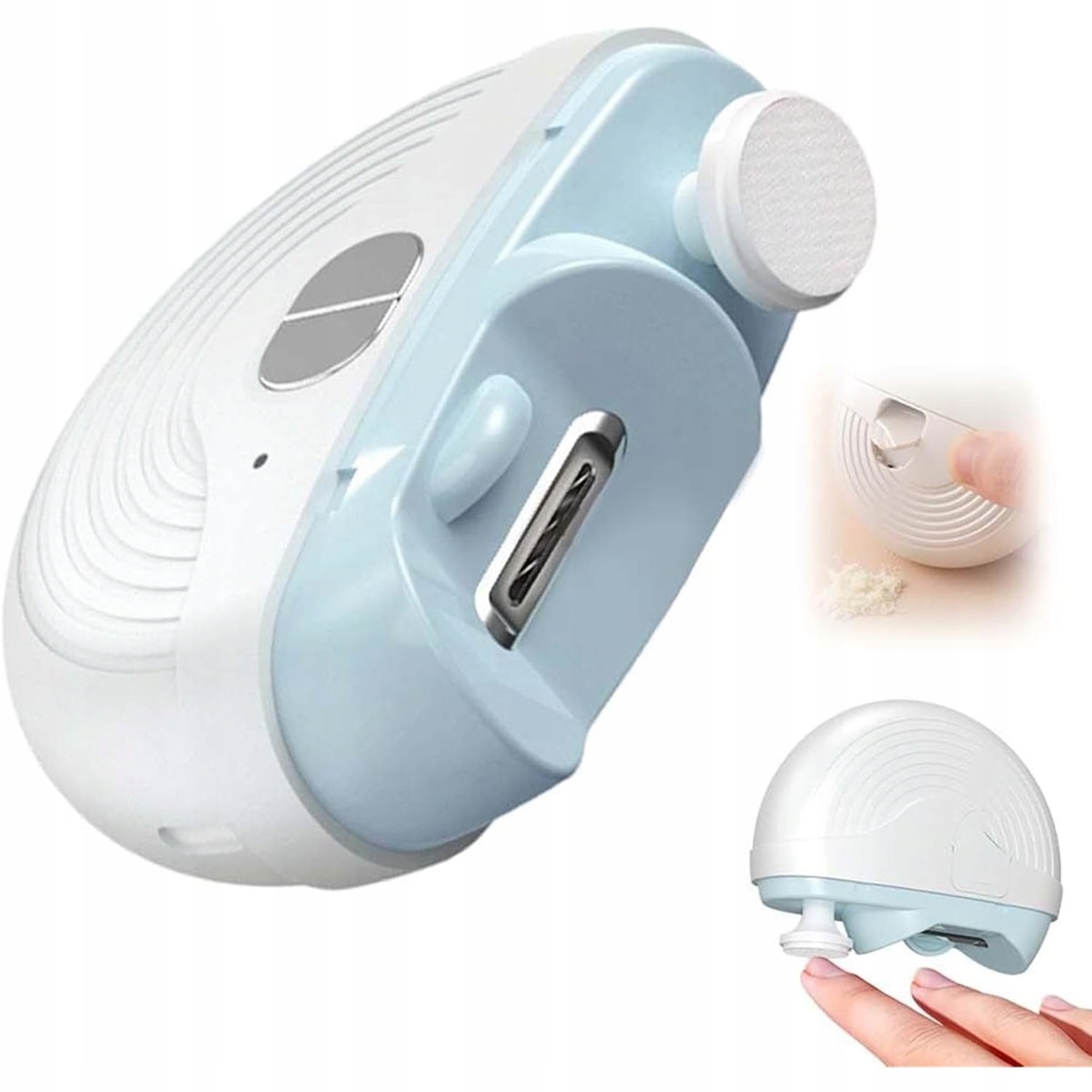 3 rychlosti elektrický zastřihovač nehtů s Led a nádobkou, bílá barva