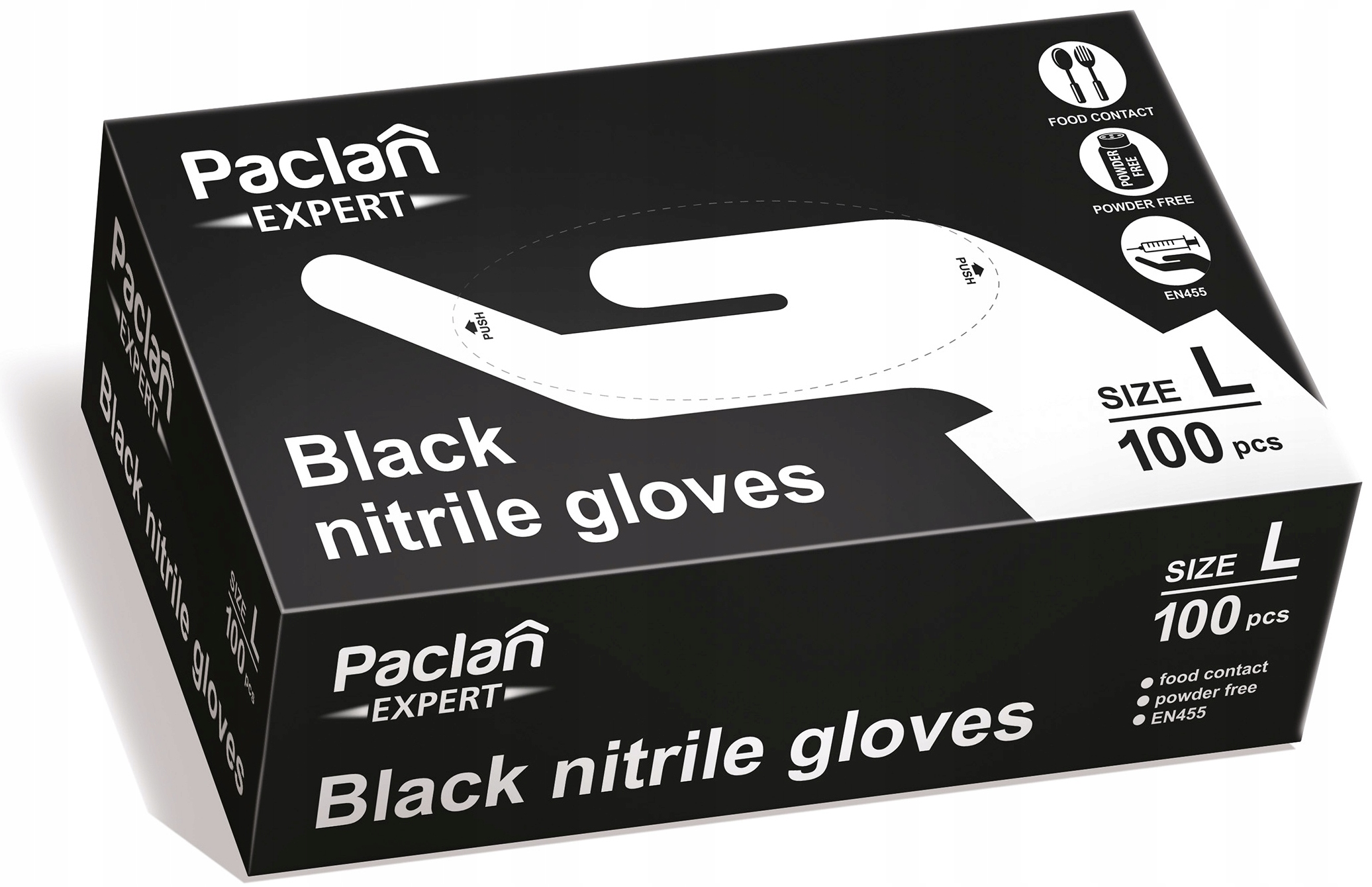 

Rekawiczki Nitrylowe Czarne Paclan Expert L 100 sz