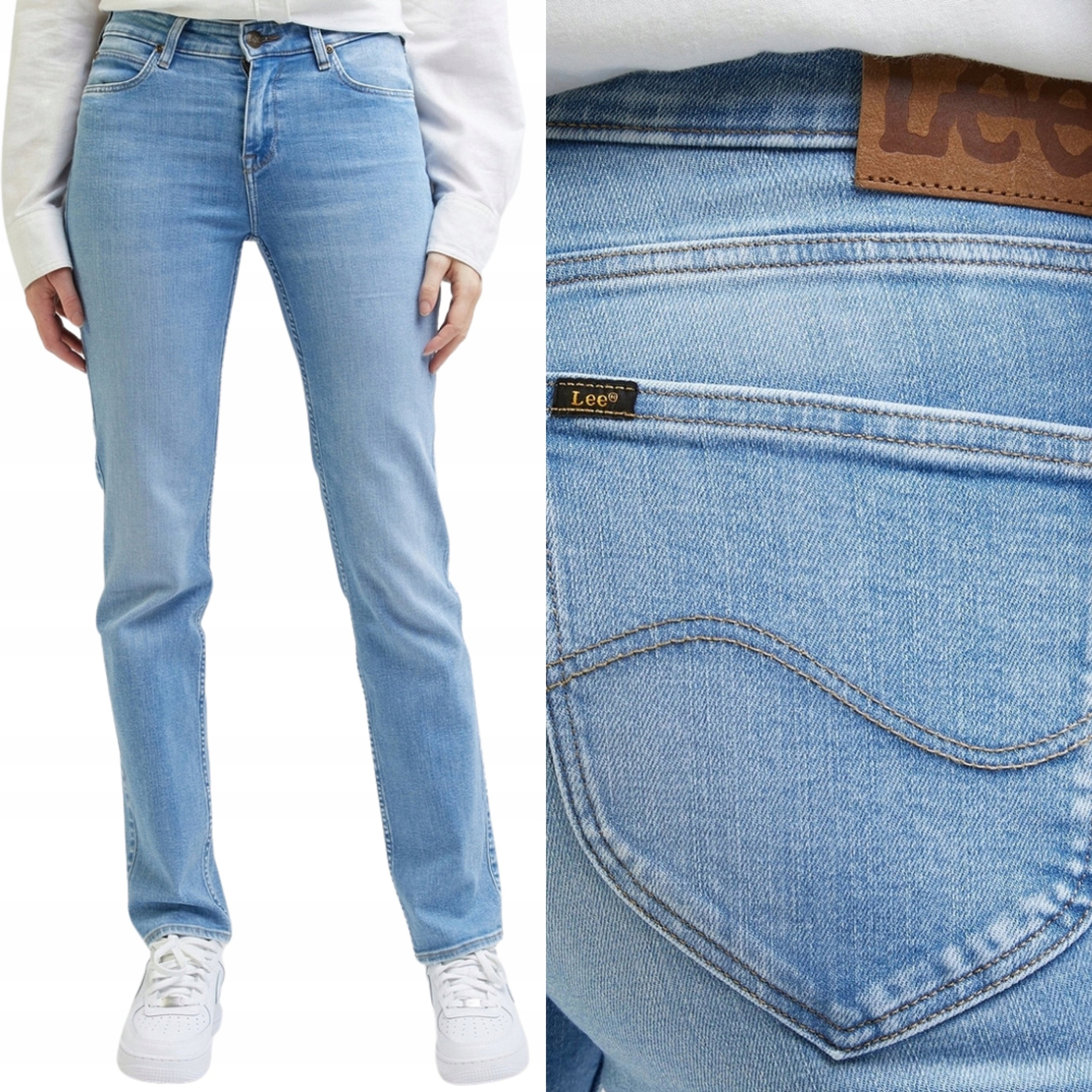 Lee kalhoty Jeans modré High Marion Straight_ W30 L31