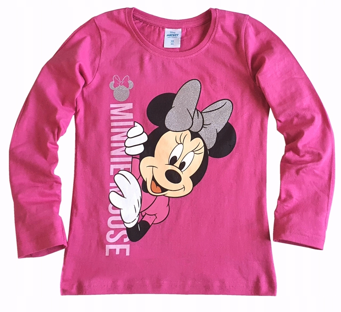 

Disney Bluzka Myszka Minnie Brokat różowa 128