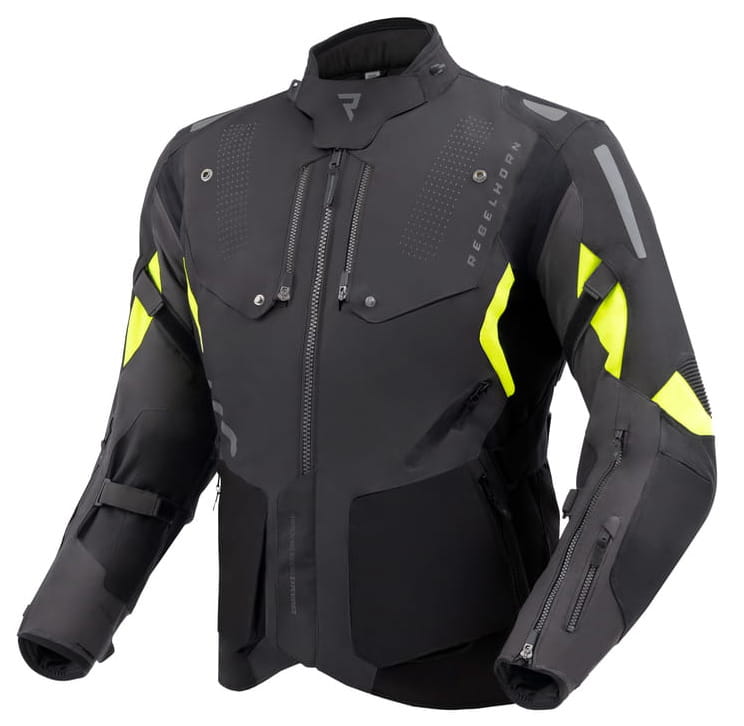 Rebelhorn Hiker IV Pánska Textilná Motocyklová Bunda Čierna Šedá Fluo