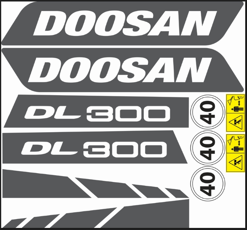 nálepka, logo na masku nabíječka Doosan DL 300