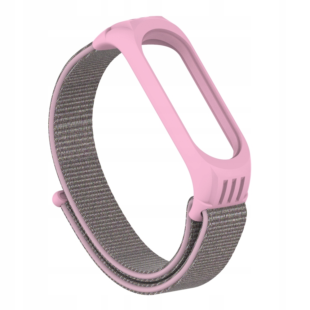 

Pasek do Xiaomi Mi Band 5/4/3 Nylon Różowo-szary