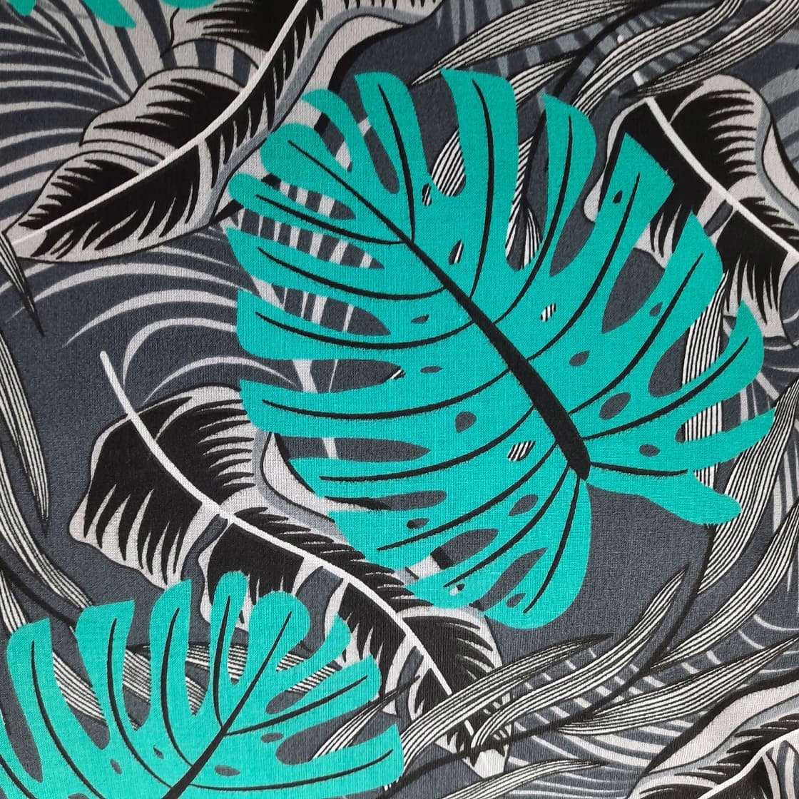 POSZEWKA CZARNA TURKUS liście monstery 40X40 CM EAN (GTIN) 9986456257261