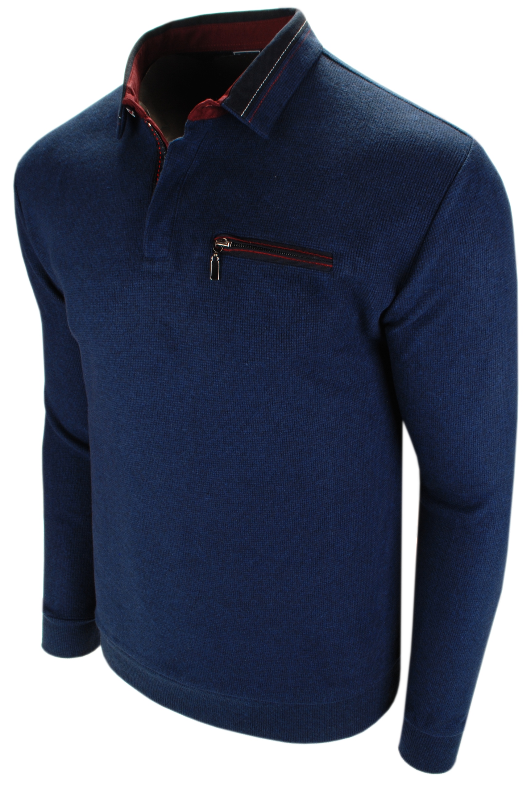 

5XL-MĘSKI Sweter Polo Z Kieszonką Na Zamek 14/1