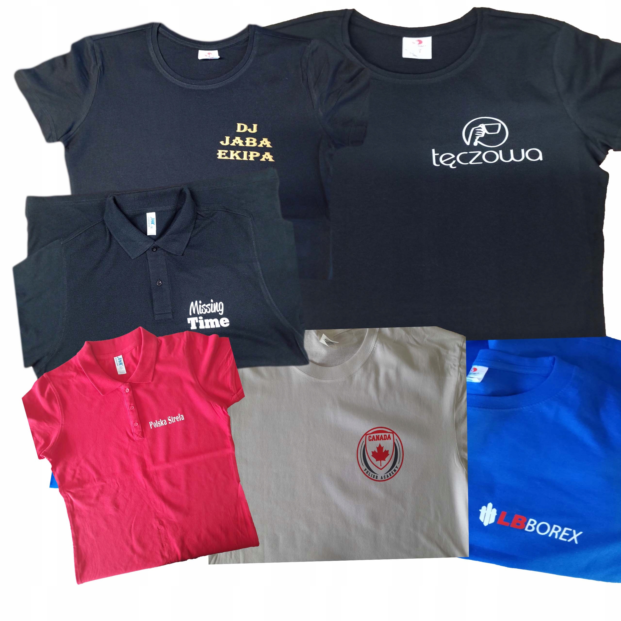 KOSZULKA Z WŁASNYM NADRUKIEM LOGO NAPIS TEKST małe logo na przodzie roz.M Kolor czarny