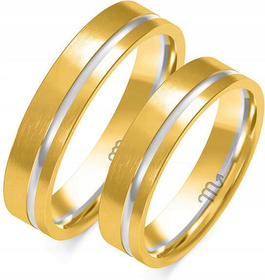 Zlatý snubní prsten na svatba s gravírováním 585, rok 20 21 22, klasický lesklý vzor