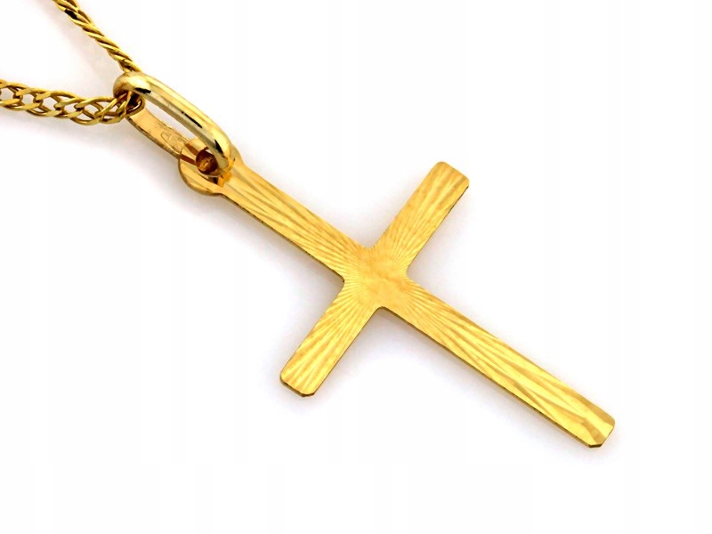 Zlatý křížek 585 Diamantový kříž 0.42g přívěsek na křtiny přijímání 14k