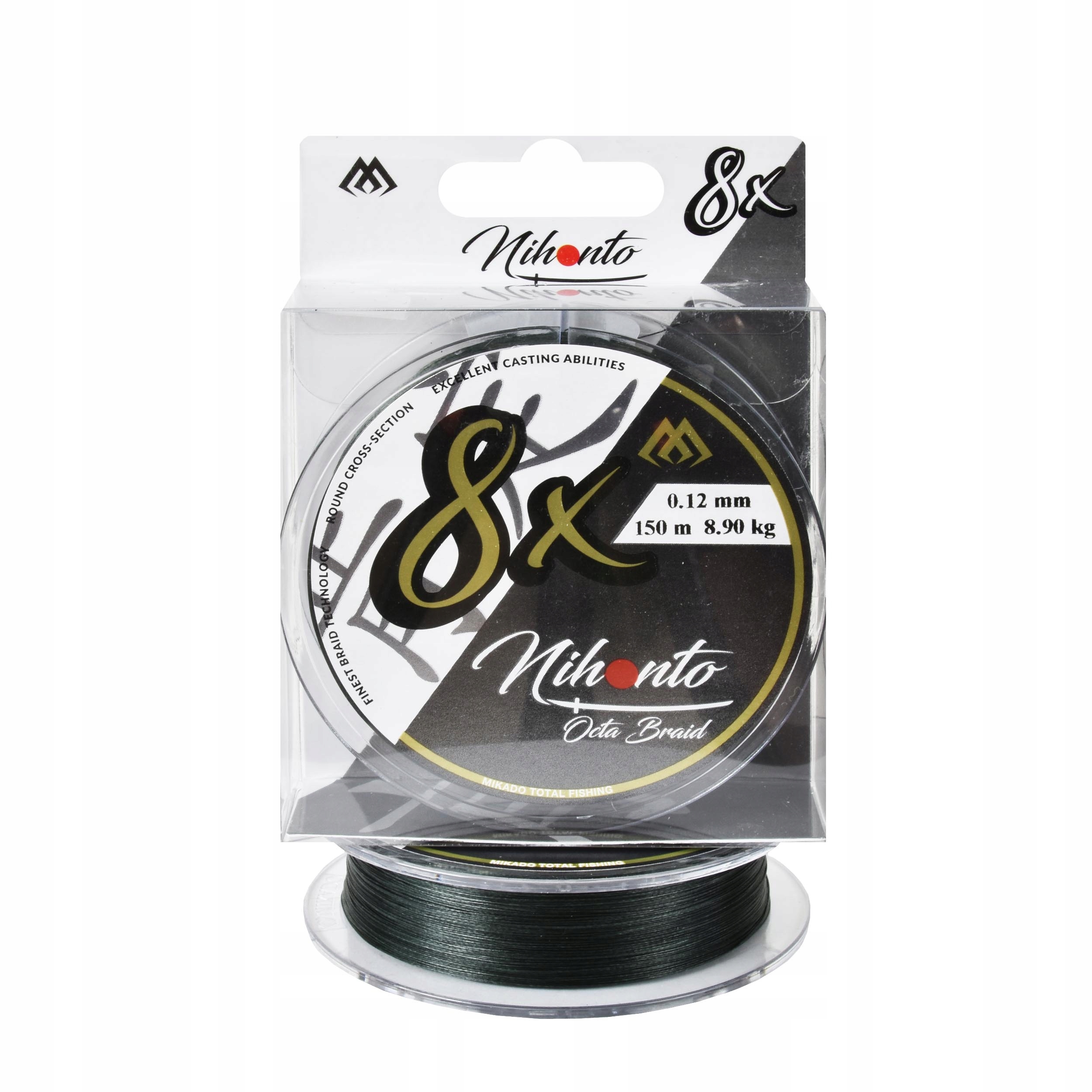 Plecionka spinningowa Mikado Nihonto Octa 0.12mm 150m 8,90kg zielona 1szt.