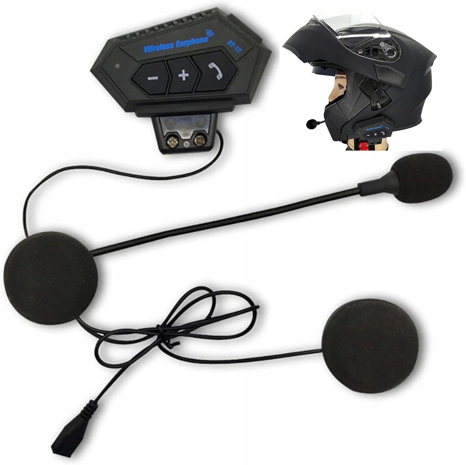 Bluetooth Motocyklový Interkom BT12 Univerzální S Hybridním Mikrofonem