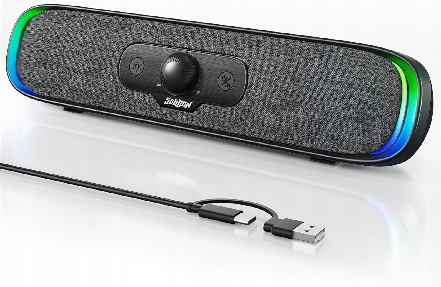 Soulion R200 Reproduktor Pc, Usb C, Bluetooth, Rgb, Soundbar, 3 Led Světla