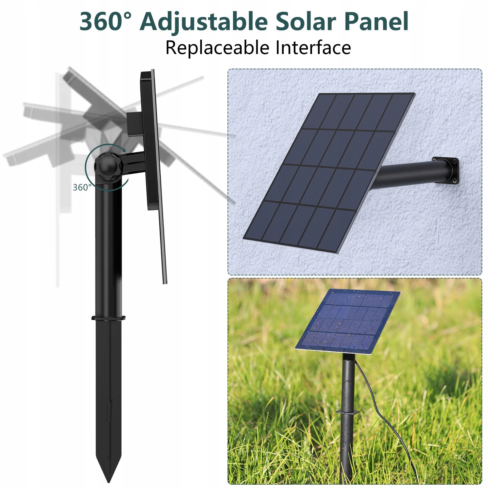 Fontanna Solarna 3.5W Pompa Do Oczka Ogrodu Staw 9 Dysz 1.5m DIY AISITIN — miniatura 7