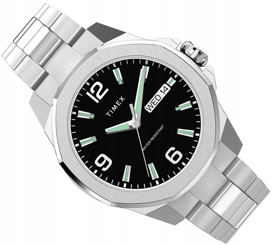 Pánské Hodinky Timex TW2W92700 Elegantní Černé S Datumovkou Luma 46 mm