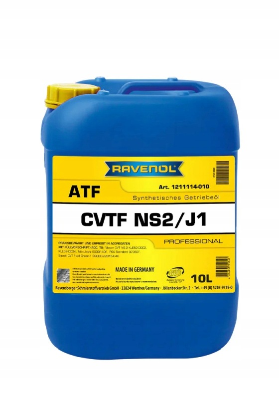 Ravenol Olej Atf Cvtf NS2/J1 Fluid 10 L Syntetický Jatco, Nissan, Mitsubish