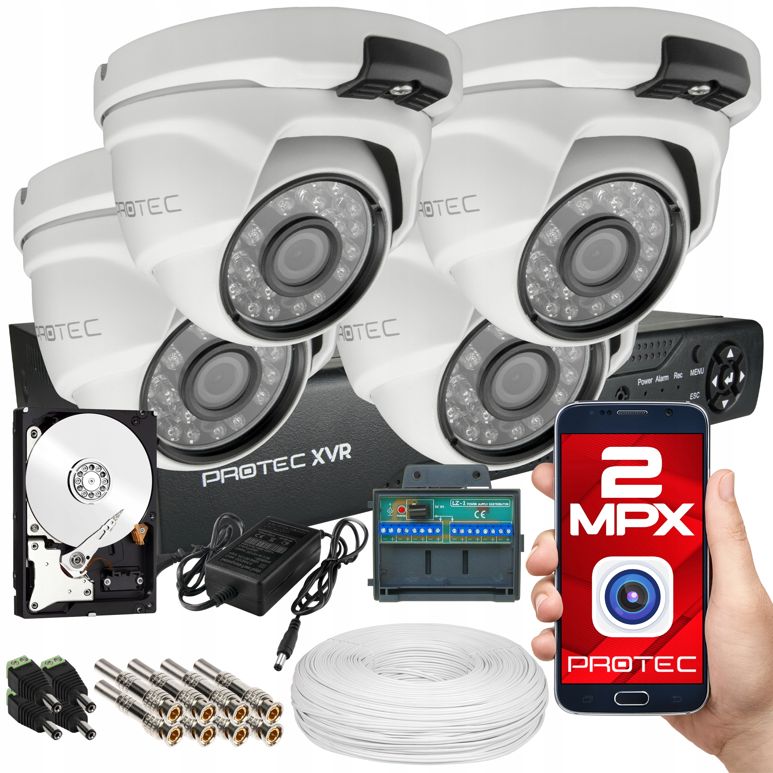 

Zestaw Do Monitoringu 4 Kamery Fullhd Obraz W Nocy