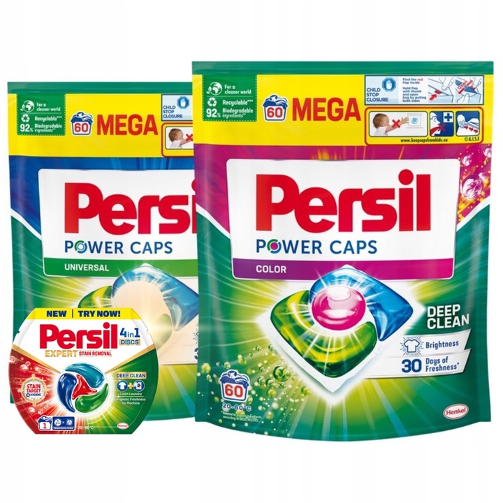 Persil Power Caps Kapsle na praní Sada MIX 120 ks Dárek