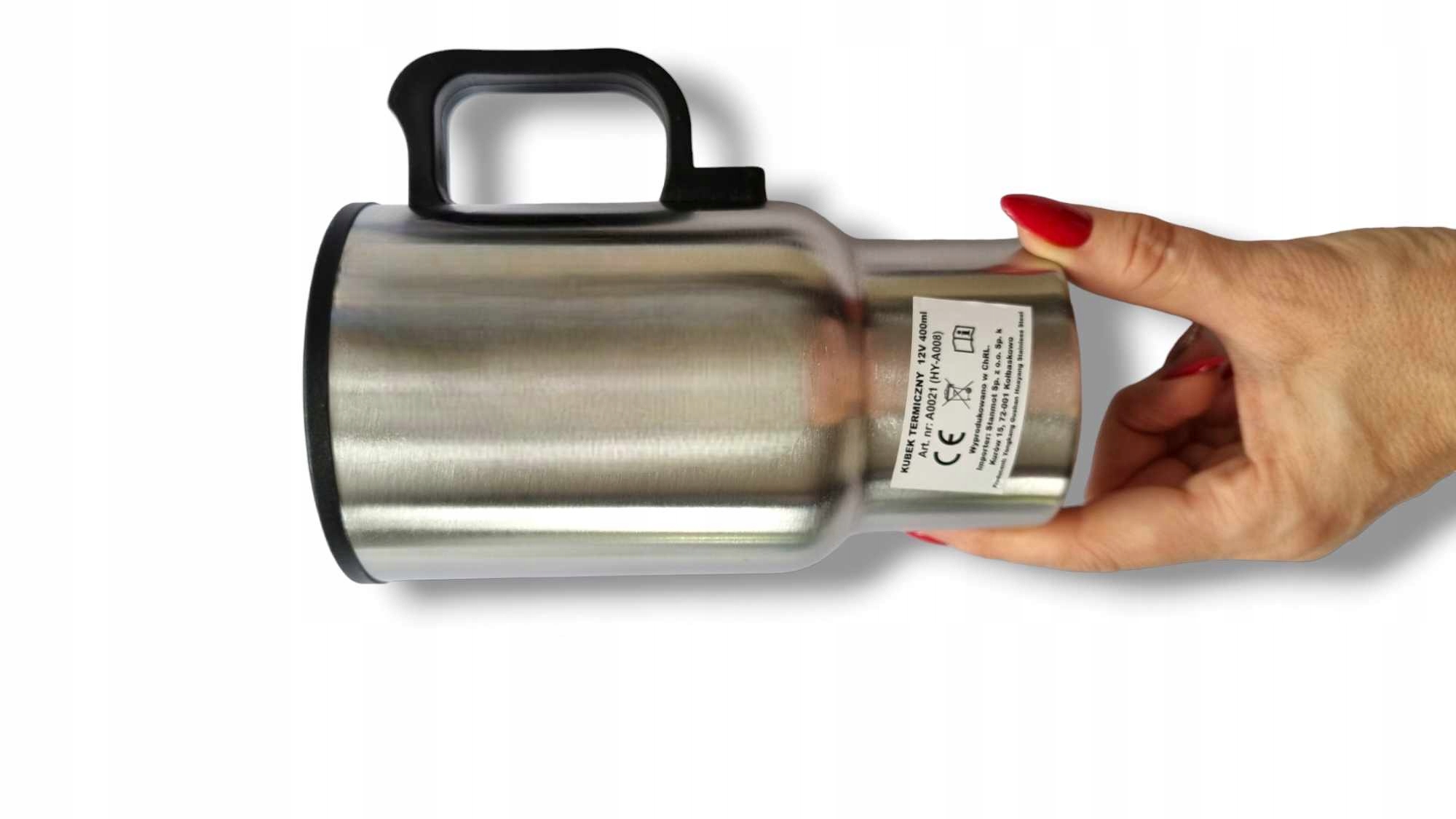 Kubek Termos Termiczny STAL NIERDZEWNA 420 ml PODGRZEWACZ 12V -INOX Pojemność 400 ml