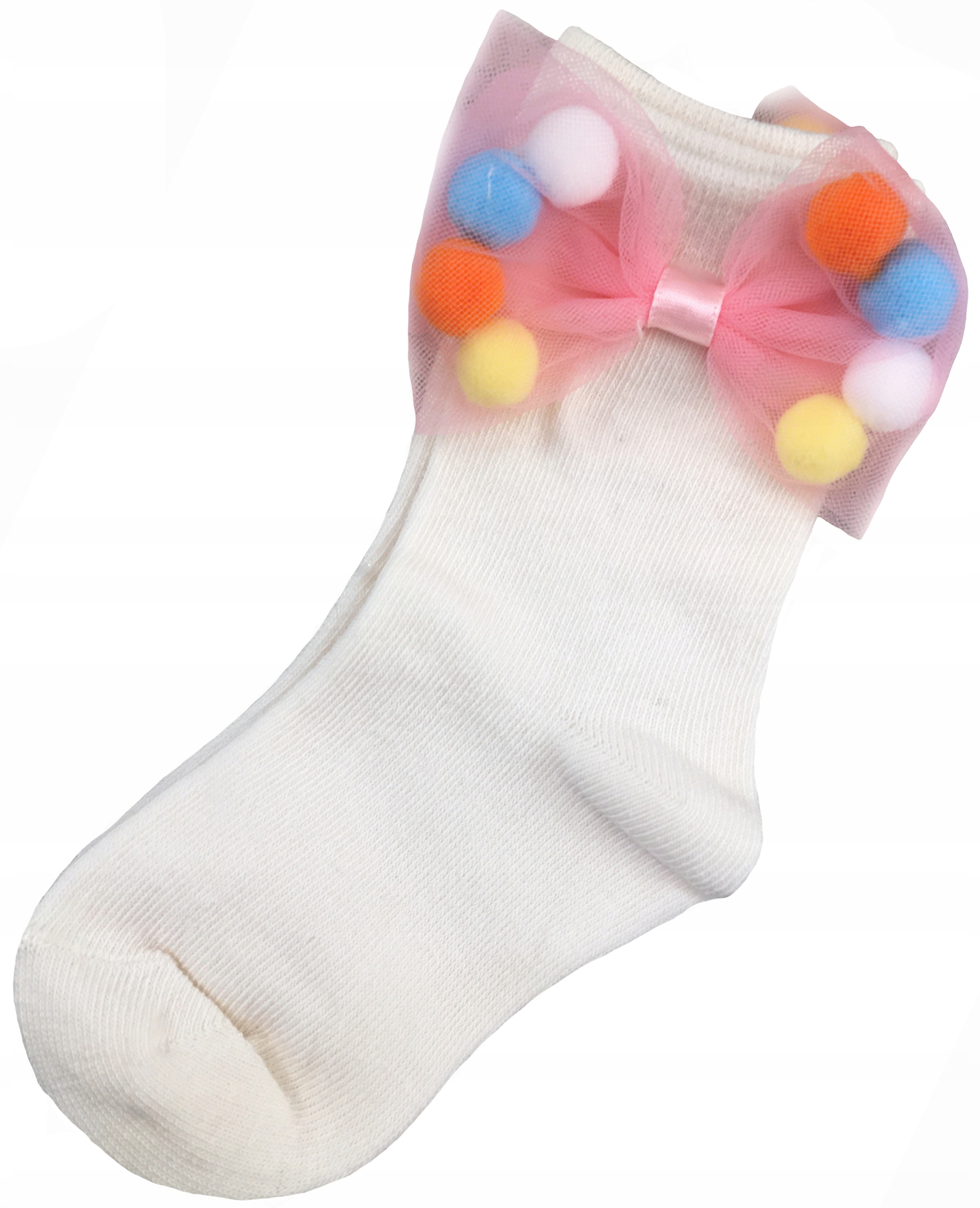 

Skarpetki 20/22 12,3-13,5 cm ecru z kokardą