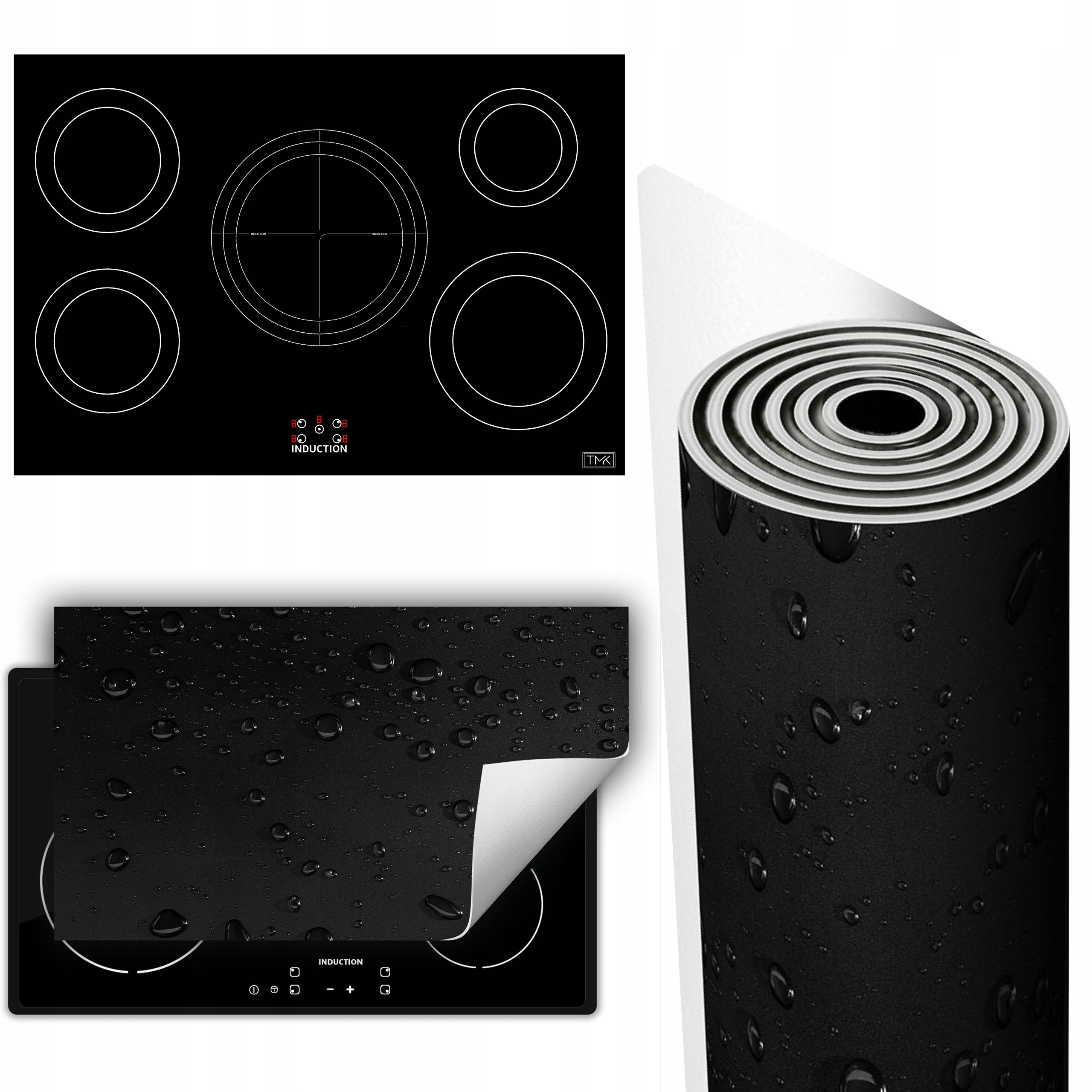 Vinylová Podložka Na Ochranu Kuchyňské Desky 90x52 černá kapky