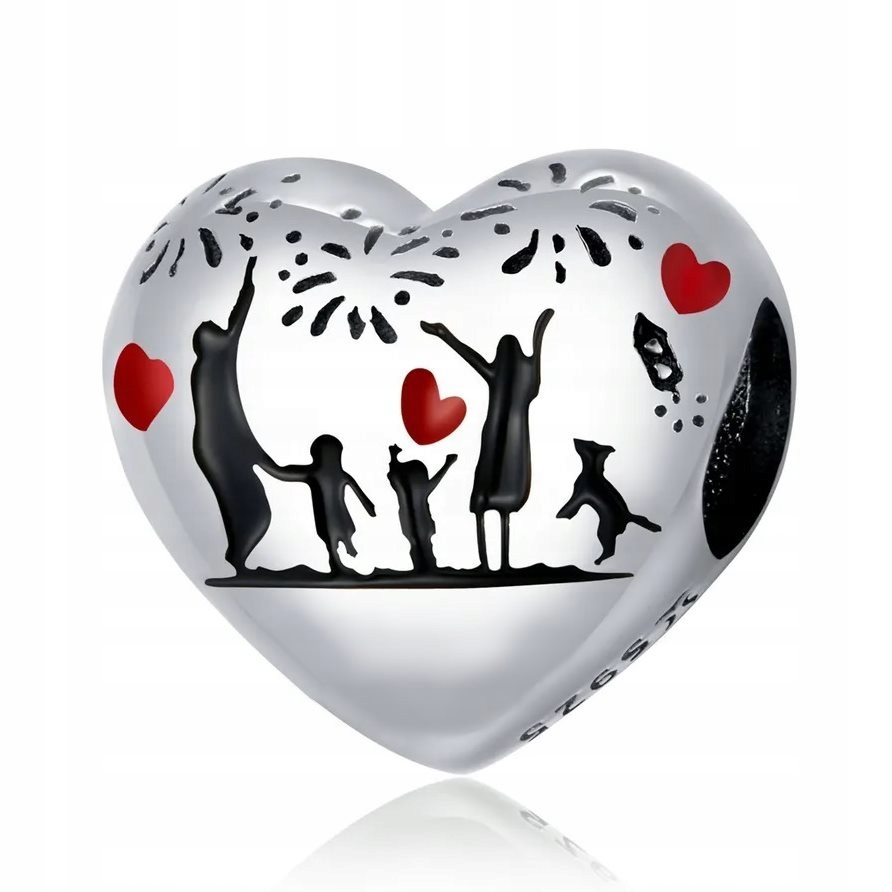 Charms stříbrný přívěsek Ag 925 Srdce Rodina IM0140524CH