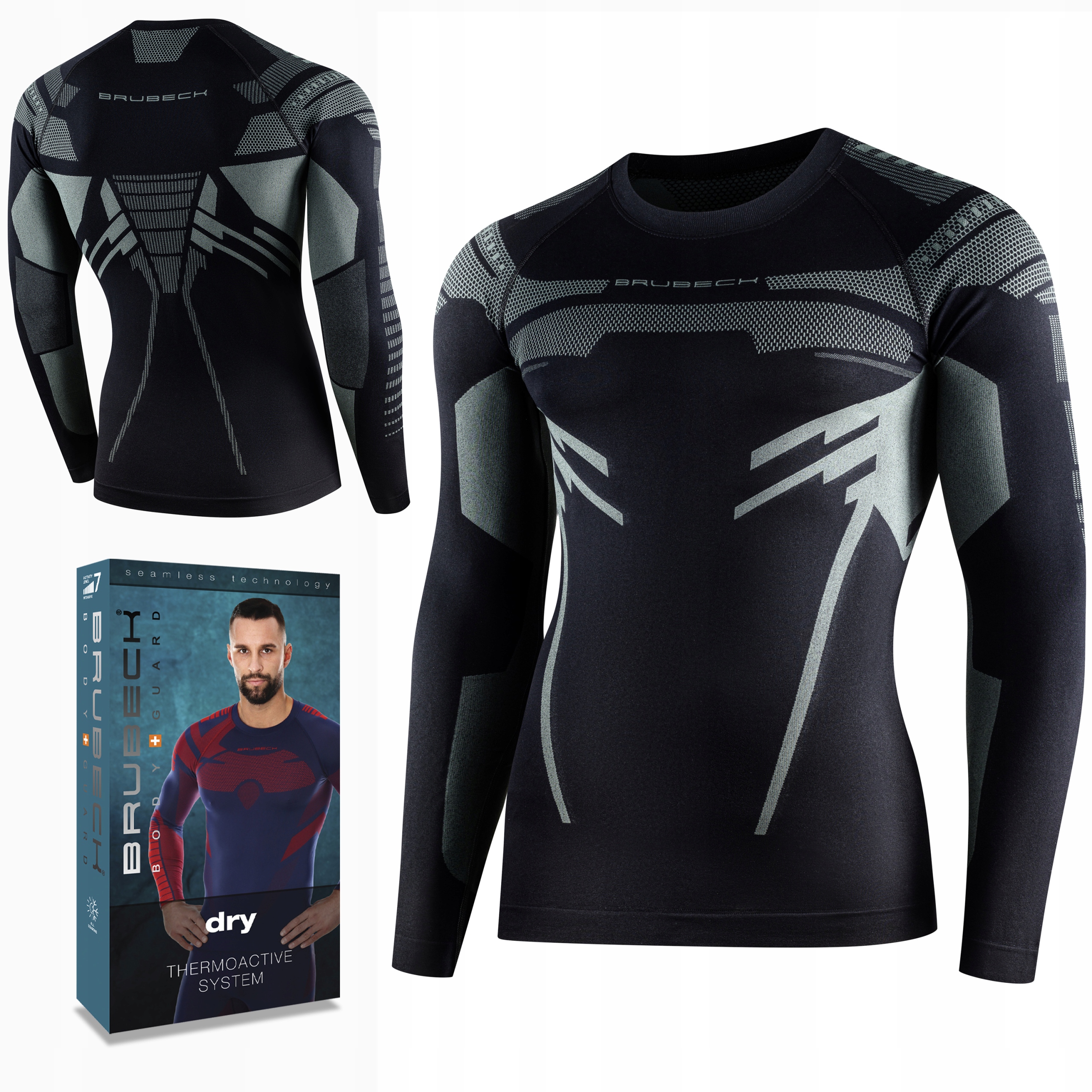 Tričko pánské Brubeck Dry sportovní s dlouhým rukávem Termoaktivní XXL