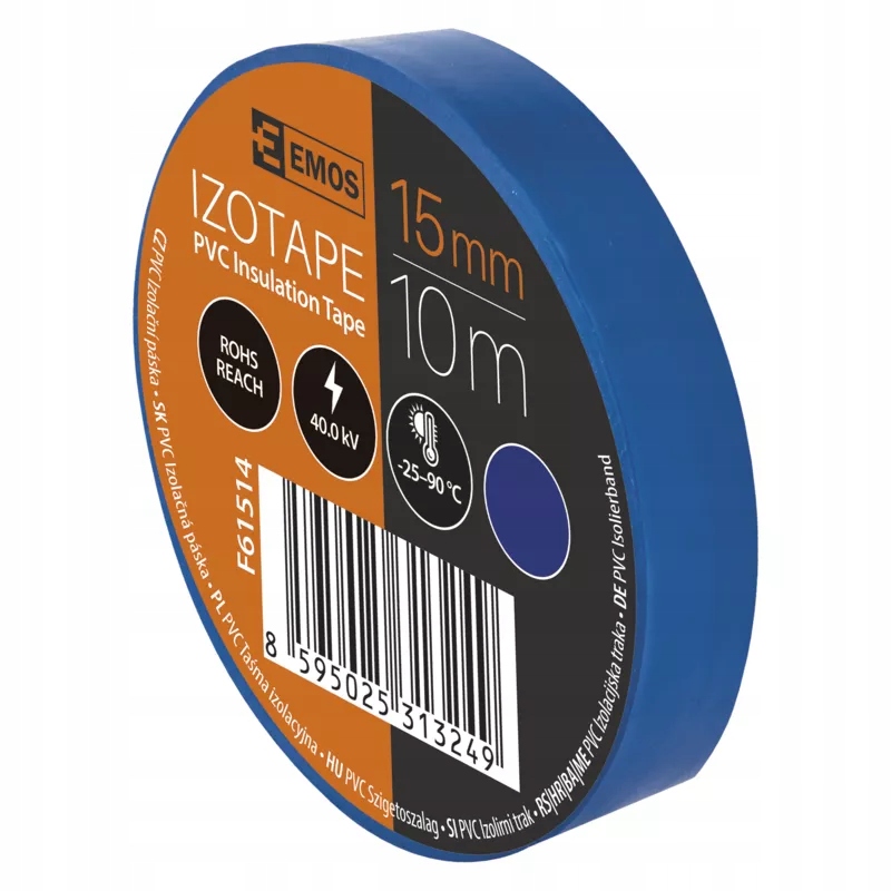 

Taśma izolacyjna Pvc 15mm / 10m niebieska F61514
