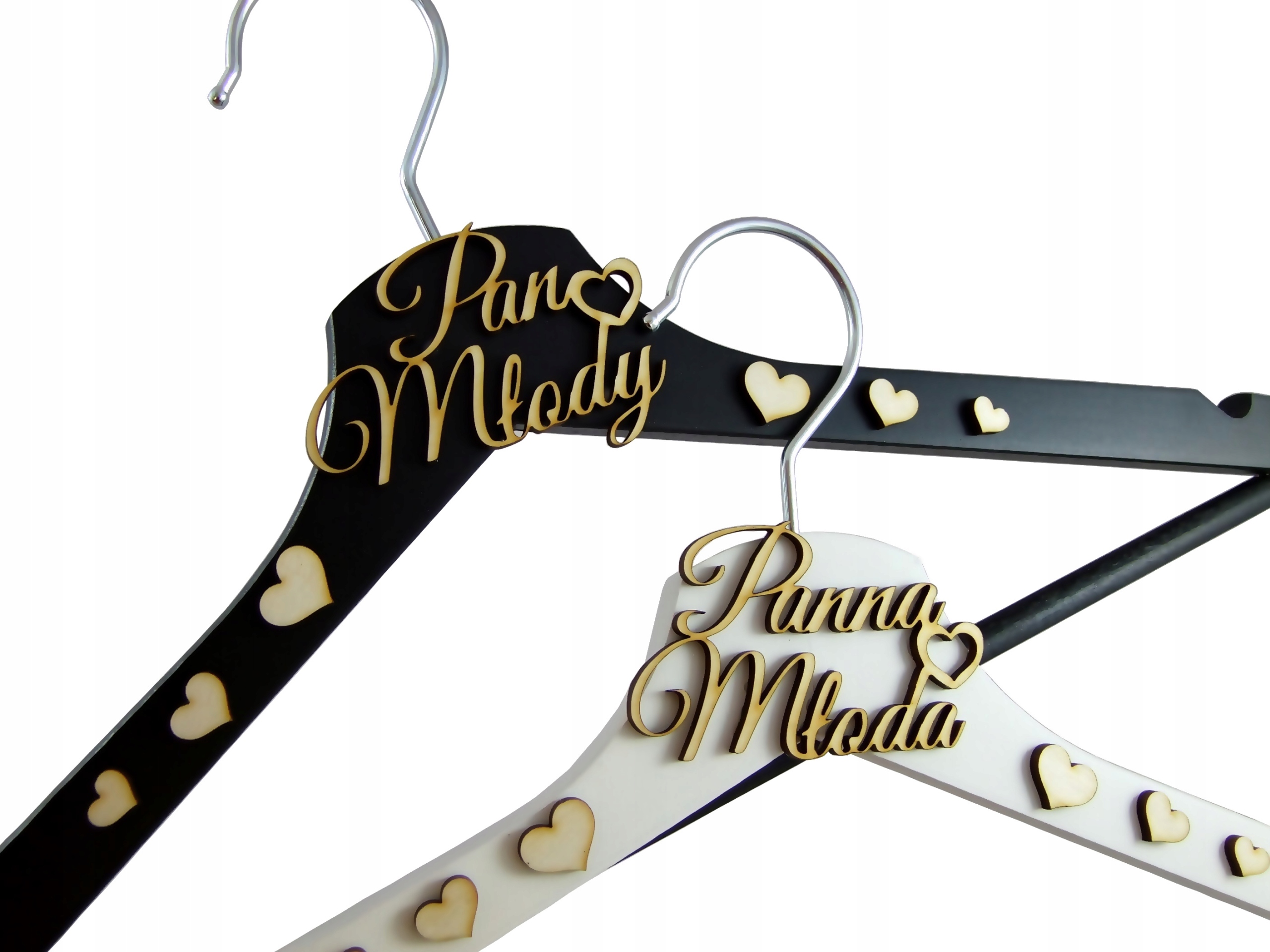 

Panna Młoda Pan Młody Komplet Wieszaków Ślubnych