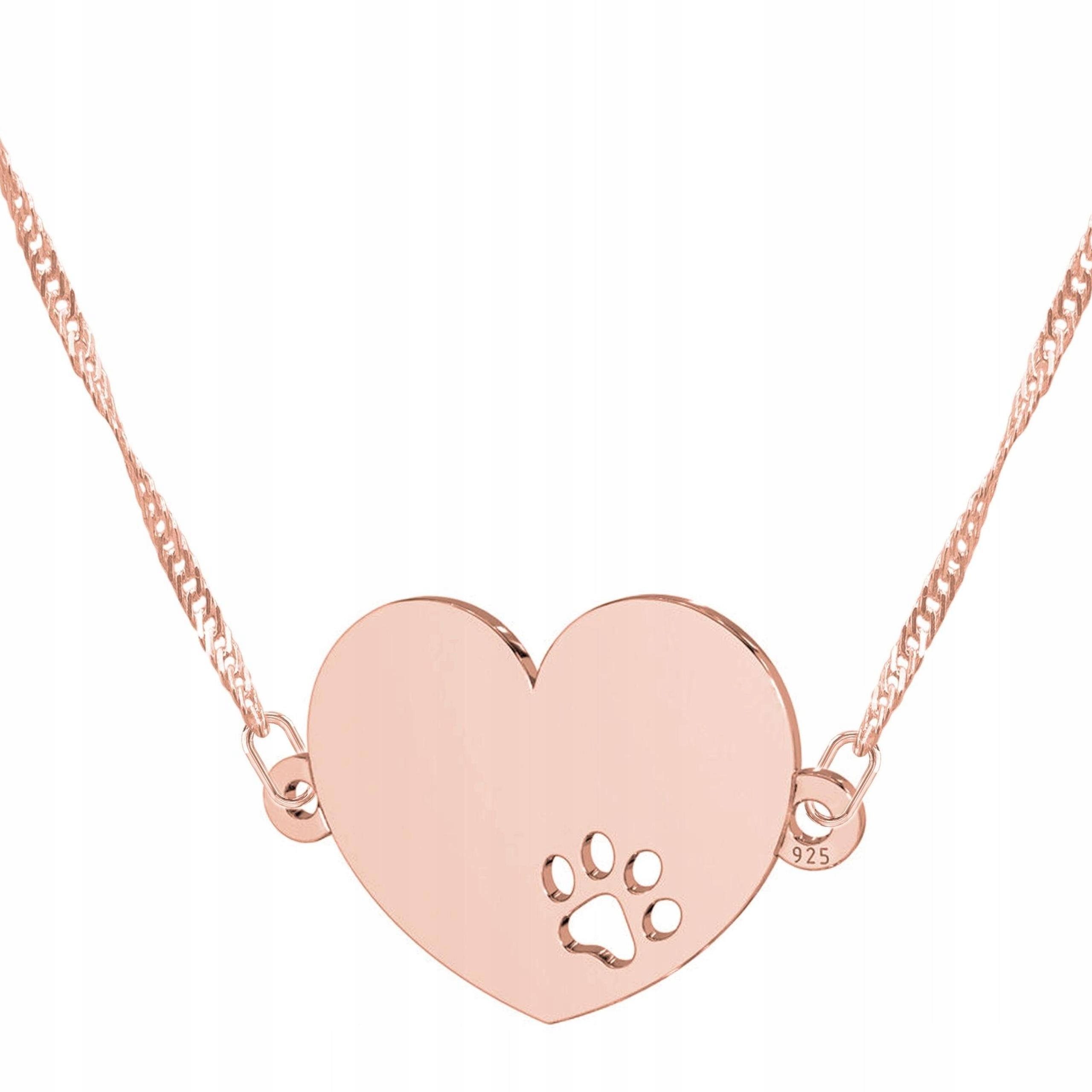 Náhrdelník Pozlacený Psí tlapka Kočičí tlapka Srdce Srdíčko Stříbro 925