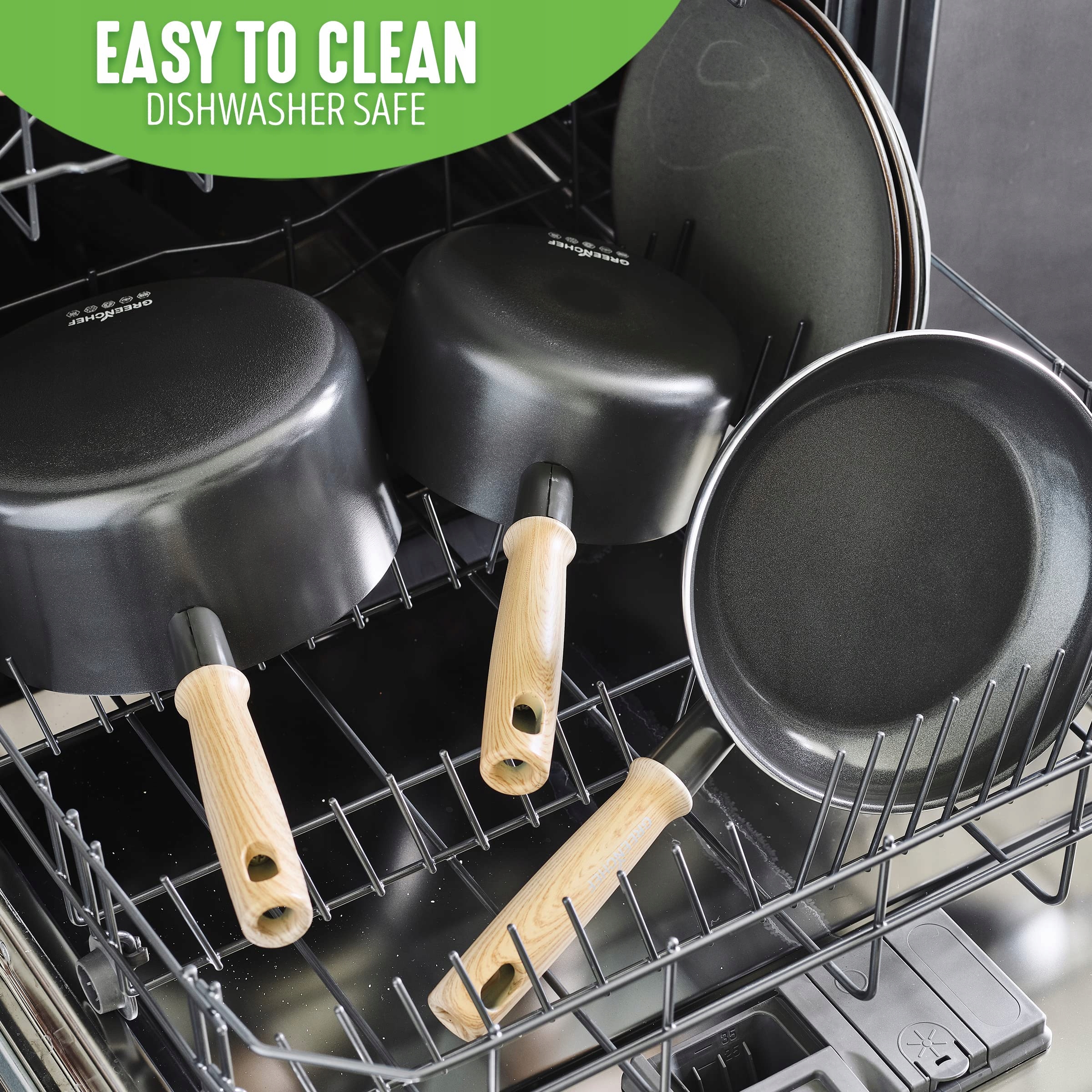 The Cookware Company GreenChef Wok, Non Stick, Kolor czarny