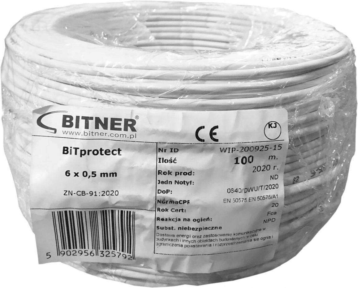 PRZEWÓD KABEL YTDY 6x0,5 ALARMOWY MIEDŹ BITPROTECT ALARM DOMOFON OKRĄGŁY