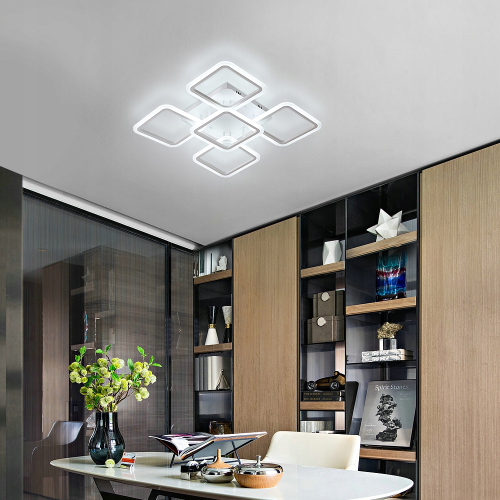 LAMPA SUFITOWA LED LAMPA WISZACA BIAŁY ZYRANDOL 6000K NOWOCZESNA DO SALONU Rodzaj gwintu zintegrowane źródło LED
