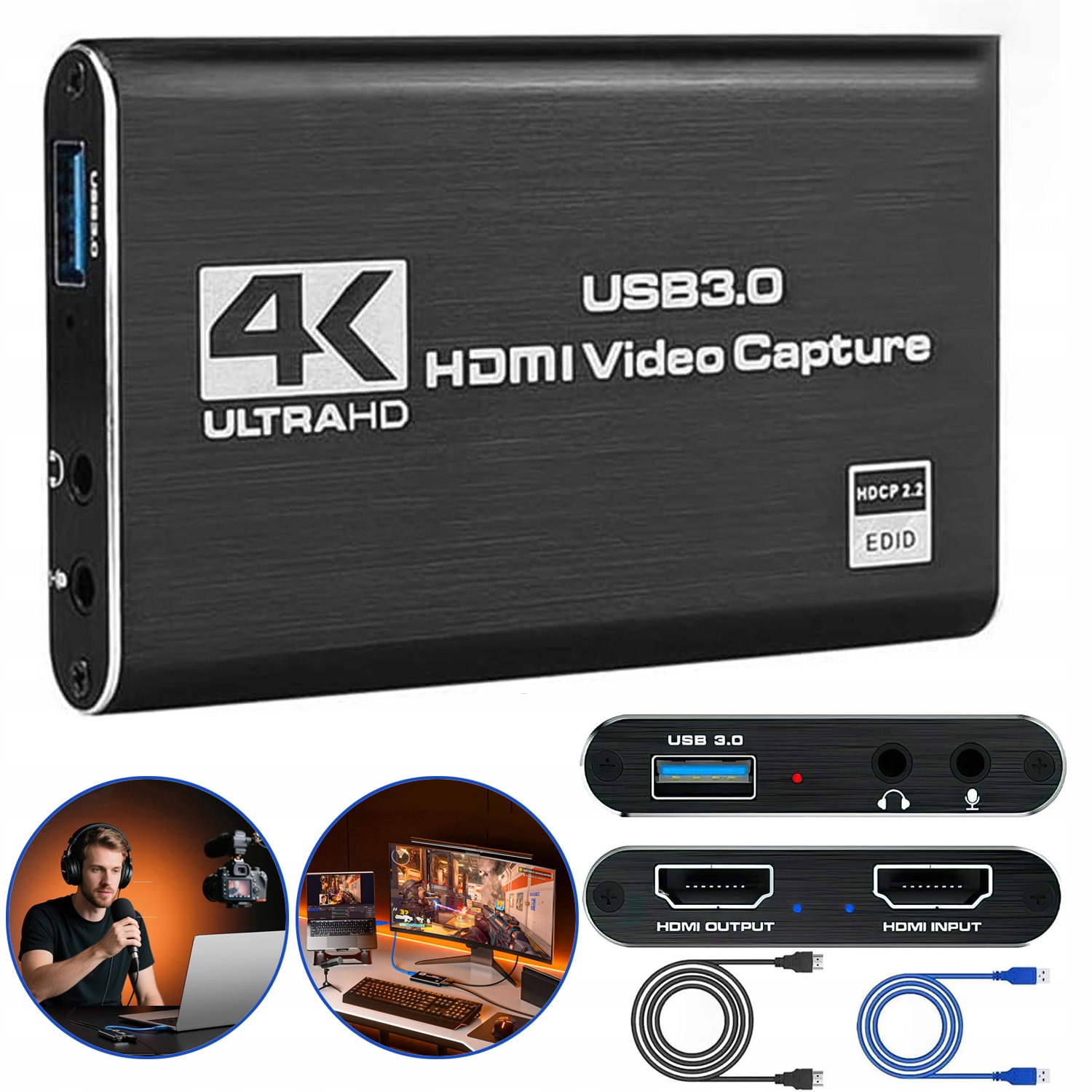 Nagrywarka obrazu grabber USB streaming PC HDMI HD