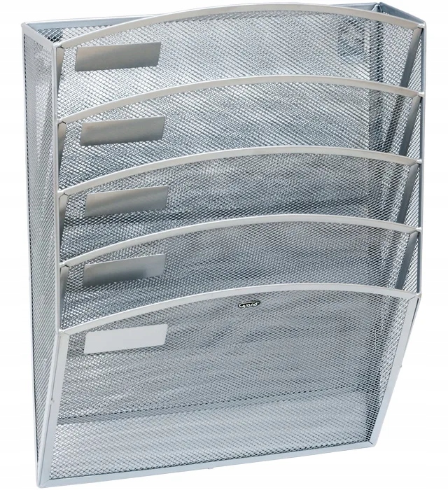 Naścienny pojemnik na dokumenty GRAND siatka metal