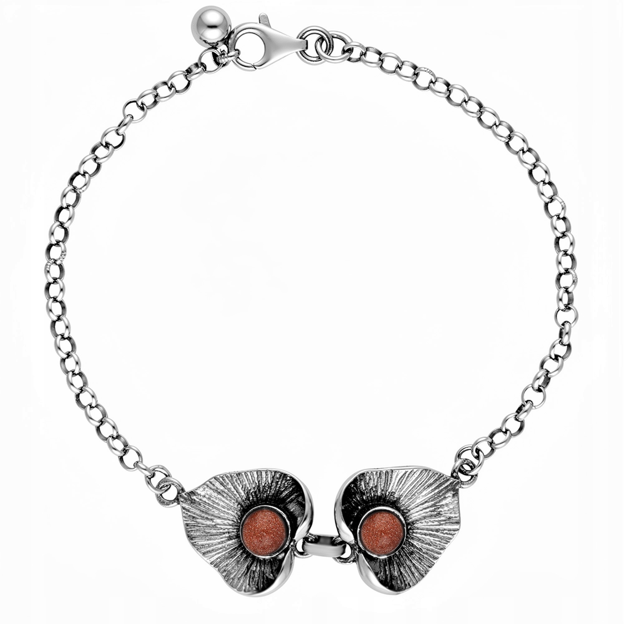 Stříbrný Oxidovaný Náramek S Pískem Pouště