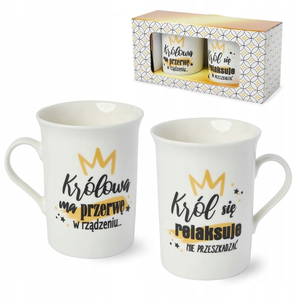 

Kubki Królowa i Król Kubek zestaw
