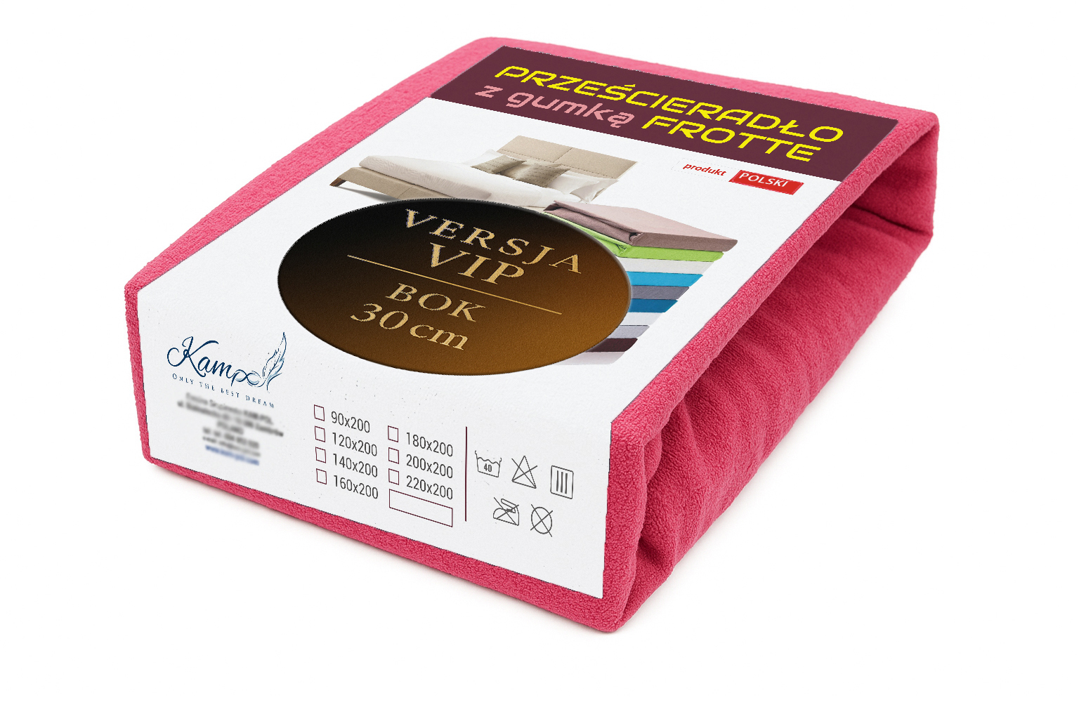 Froté Prostěradlo S Gumičkou Vip 80X210 Bok 30 CM Polské Růžové Bavlna
