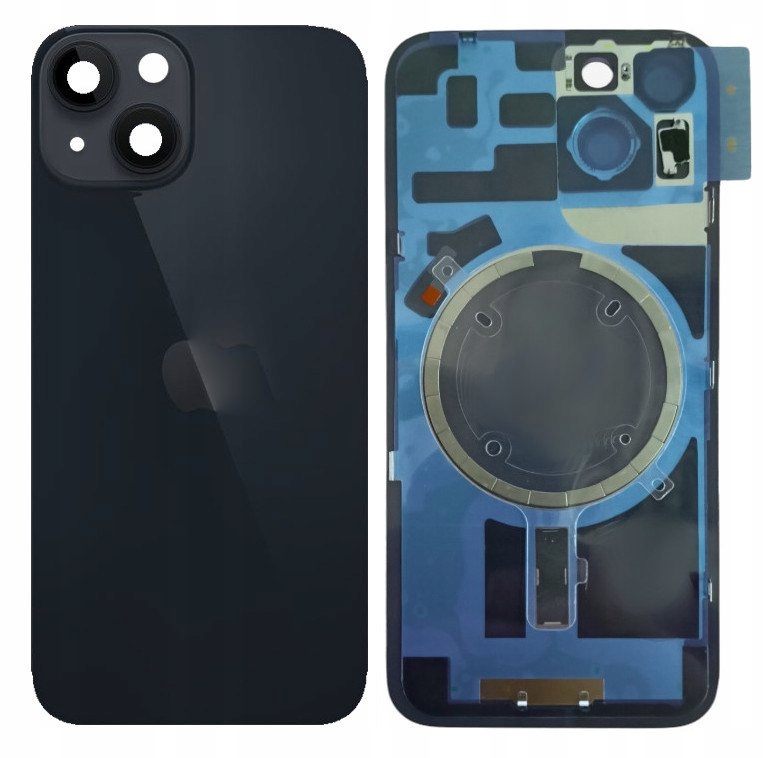 Klapka Jednobryłowa Plecki Tył iPhone 14 Czarny Midnight z Ramką Magnesami