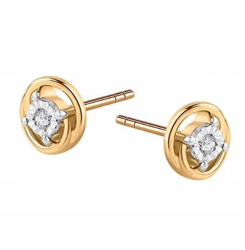 Złote Kolczyki z Diamentami KZ20621 Verona Jewellery