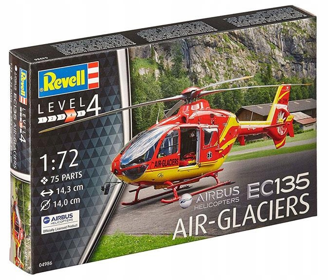 Model ke slepení 1:72 64986 Ec 135 Air-glaciers Revell